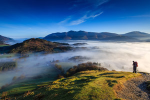 A person hiking in the lake district