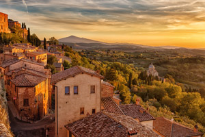 Sunset view of Tuscany