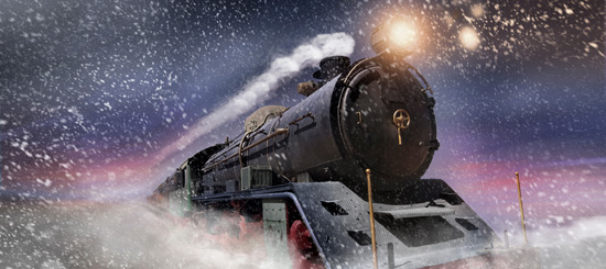 A christmas steam train
