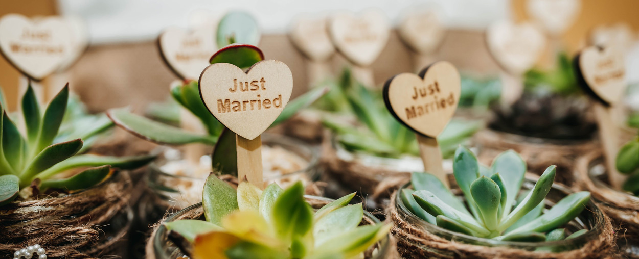 Wedding favours on a table