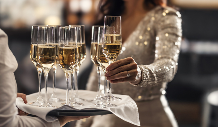Prosecco at a wedding