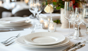 Place setting at a wedding