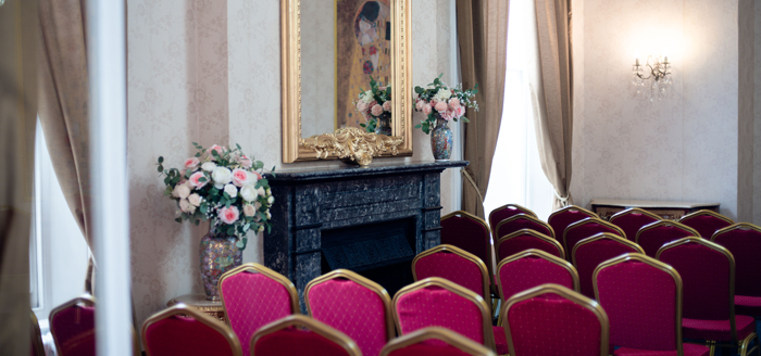 The sky chambers set up for a wedding