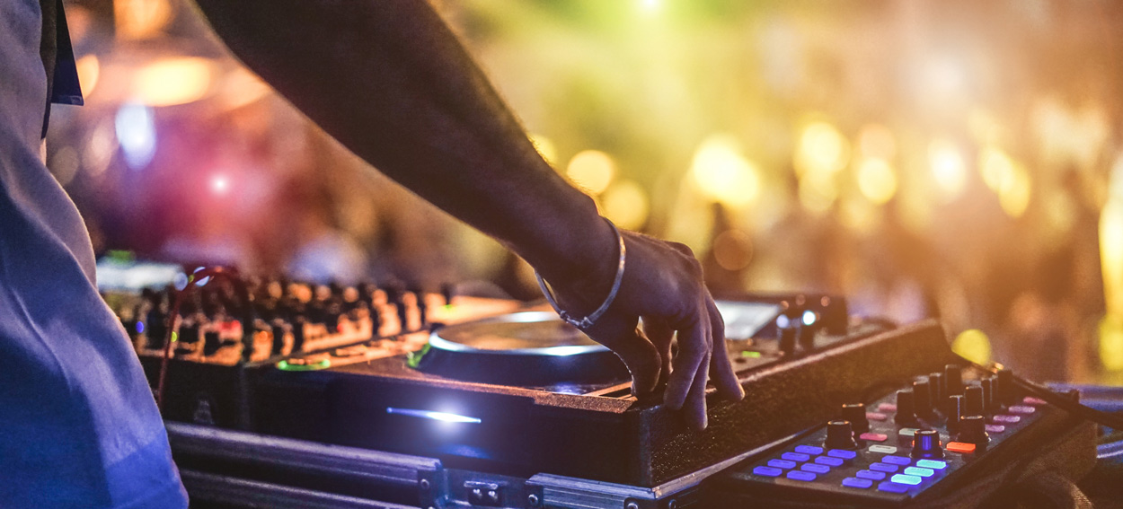 A dj at a party