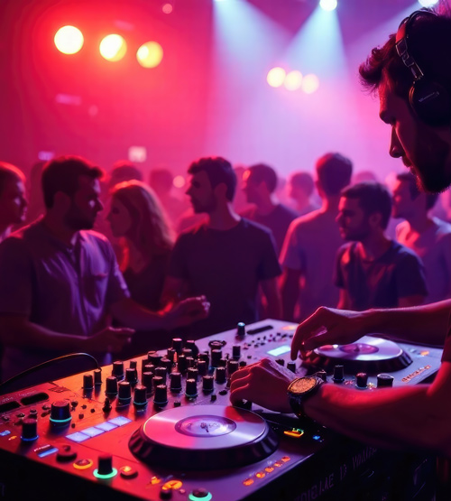 A DJ playing at a party