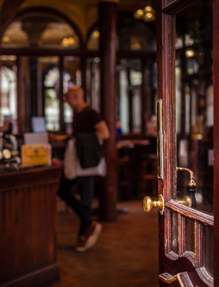 Open doors of a traditional pub