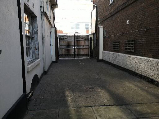 The courtyard entrance at Stone Court House before restoration