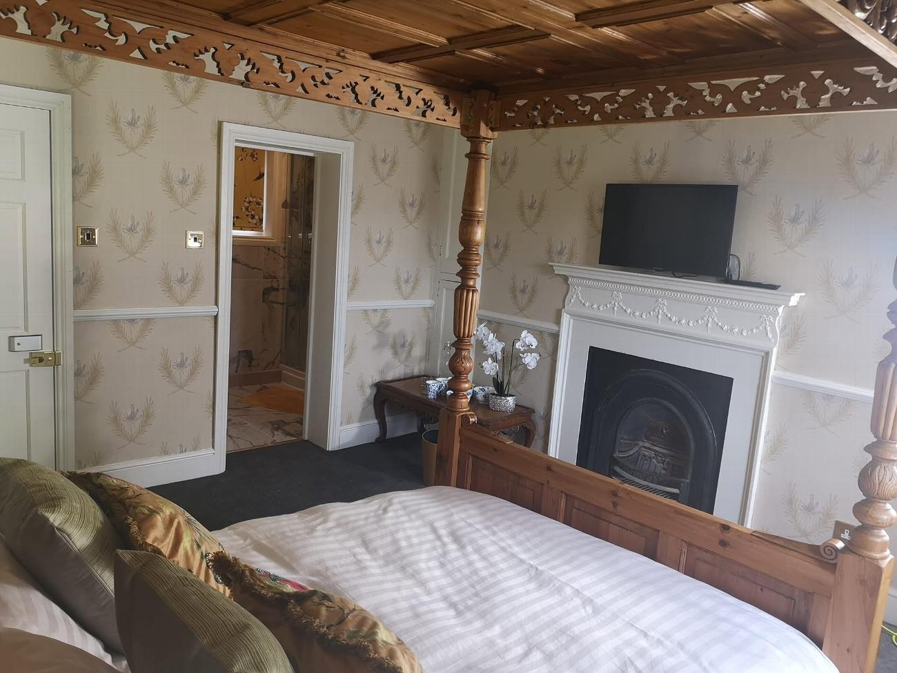 The restored Judge Kay room with its fireplace and panelling