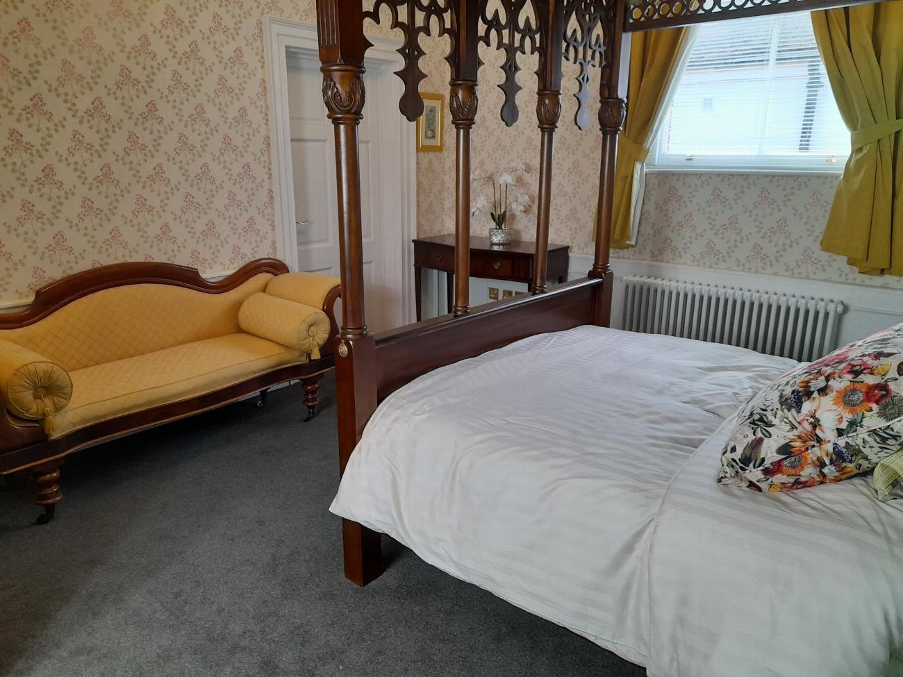 The second bedroom of the bridal suite after restoration