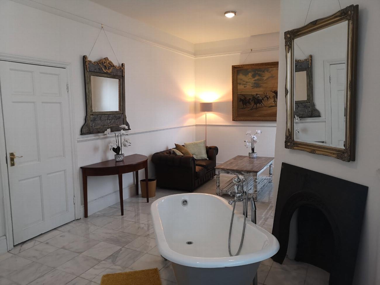 One of the two restored bathrooms in the bridal suite