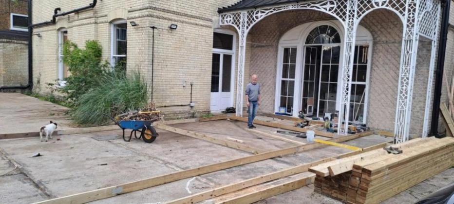 The site of the Star Chambers Marquee at Stone Court House before construction