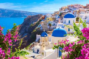 Landscape view of santorini, greece