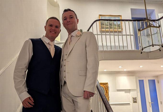 Best man and groom at wedding