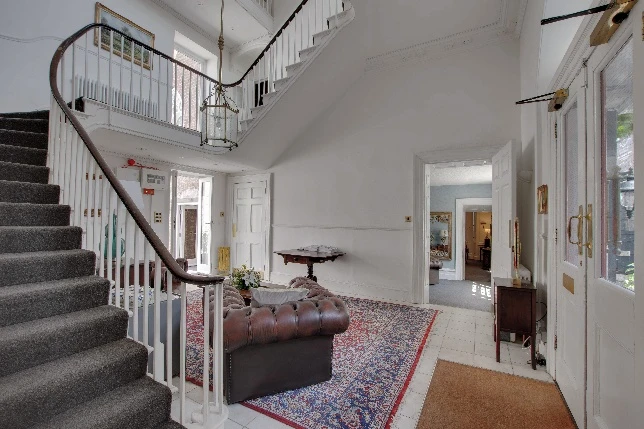 White Regency Staircase at Stone Court House after restoration