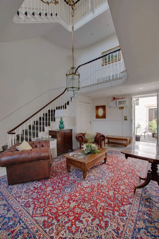 Staircase hall at Stone Court House after restoration