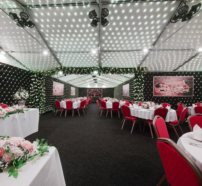 The interior of the star chambers wedding marquee
